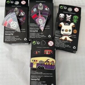 Disney The Nightmare Before Christmas Pin Collection - Black, White, Silver